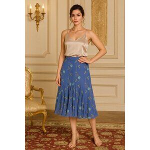 Ann Klein Silk Skirt SZ 8 Boho Flared Whim Chic Career Fairygoth Whimsy Romantic